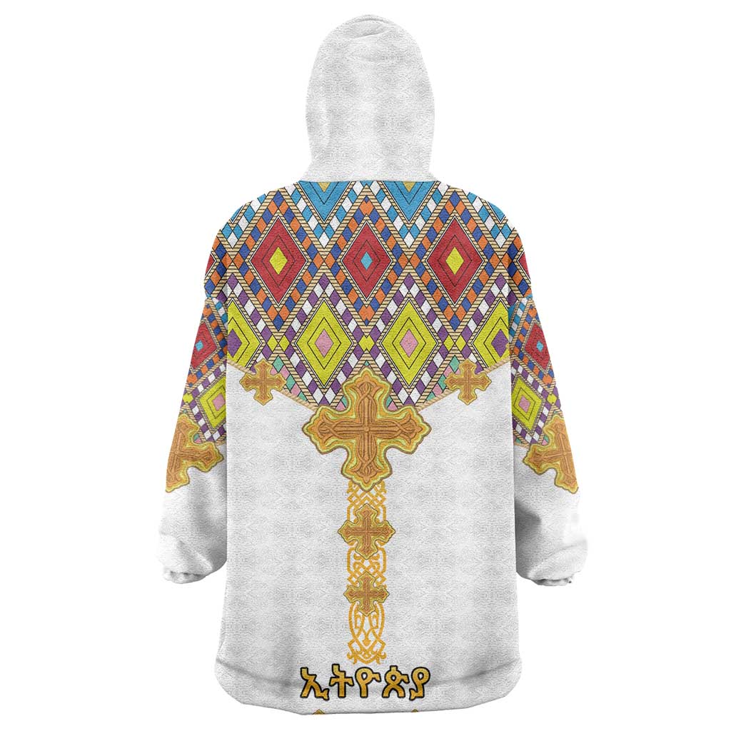Happy Ethiopian Timkat Wearable Blanket Hoodie Cross Mix Tilet Pattern LT15