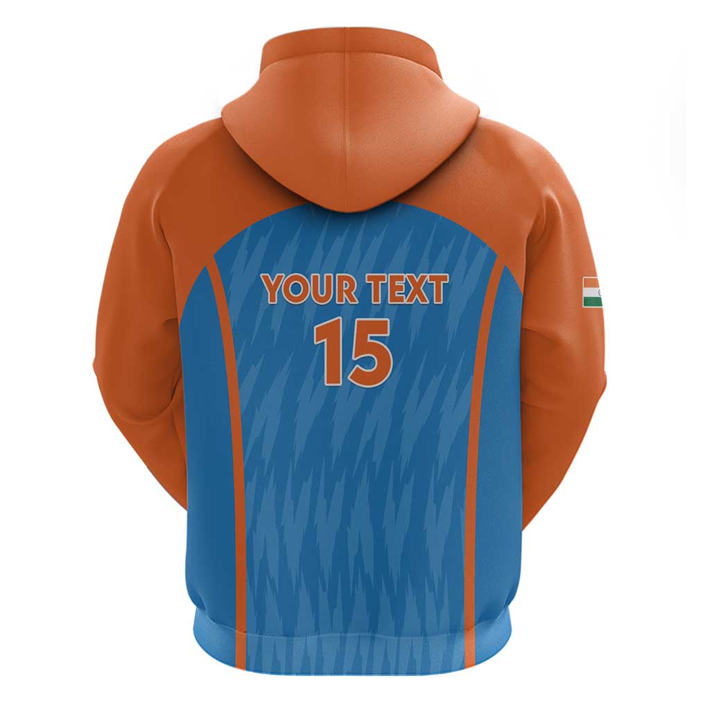 Custom India Cricket Hoodie Go Men in Blue LT15