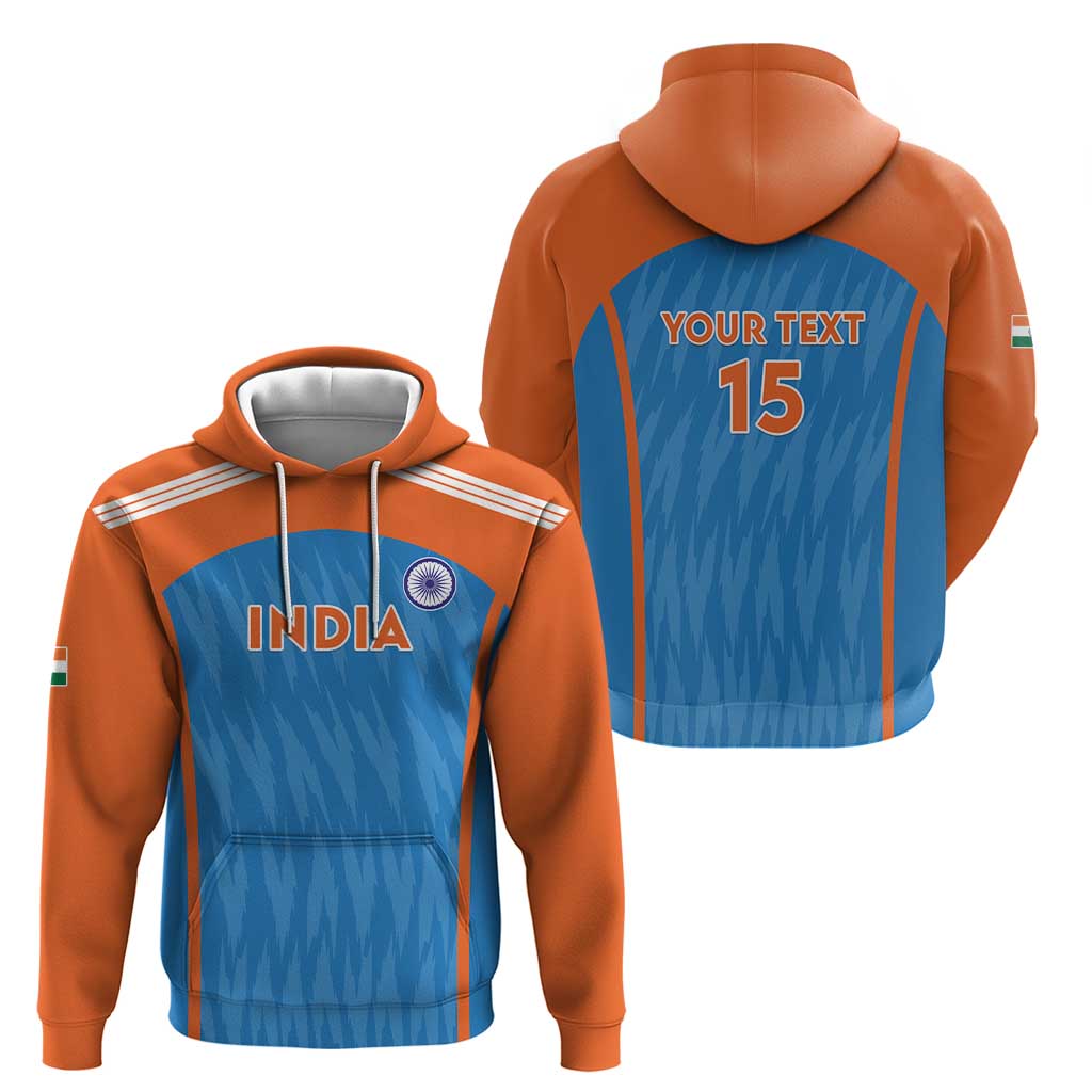 Custom India Cricket Hoodie Go Men in Blue LT15