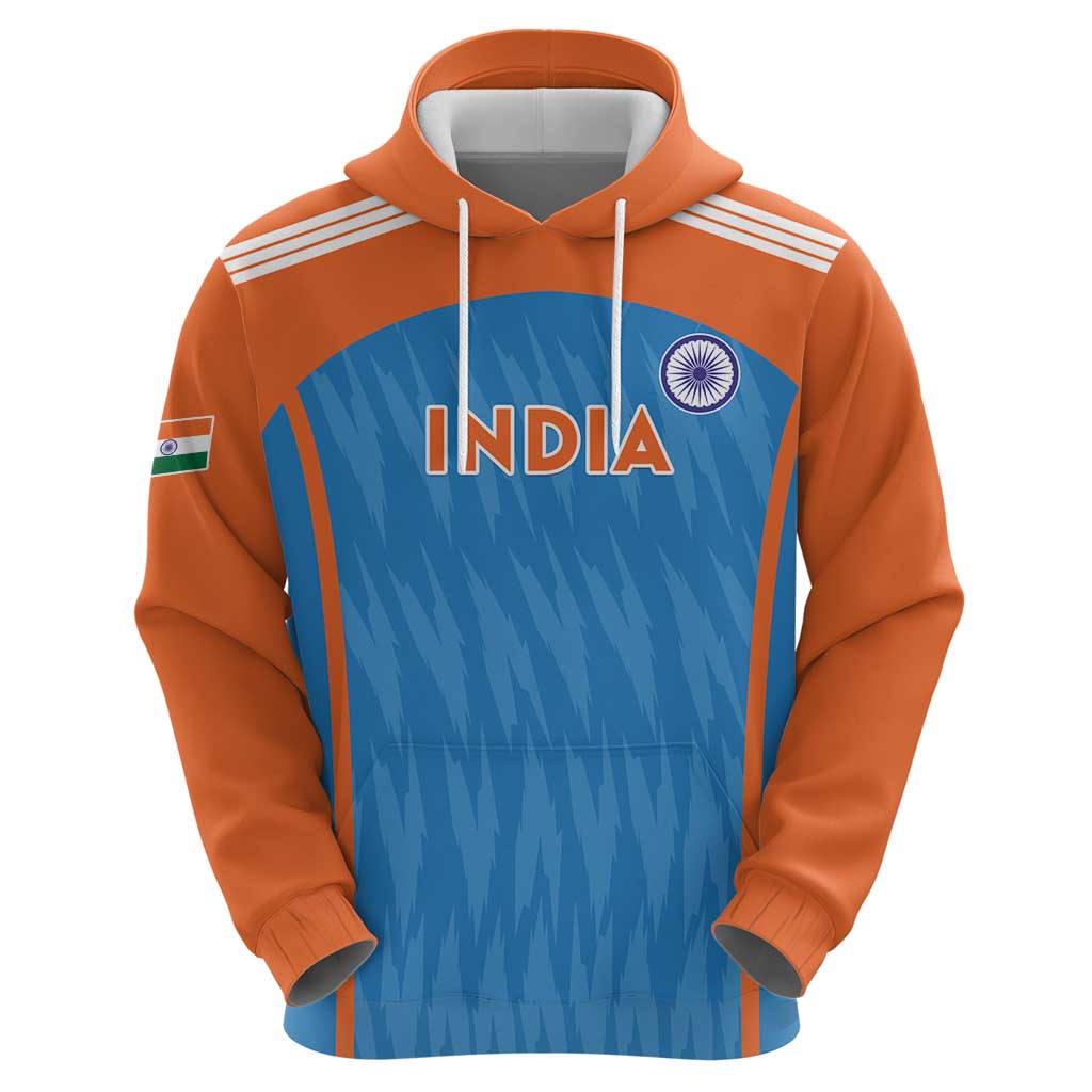 Custom India Cricket Hoodie Go Men in Blue LT15