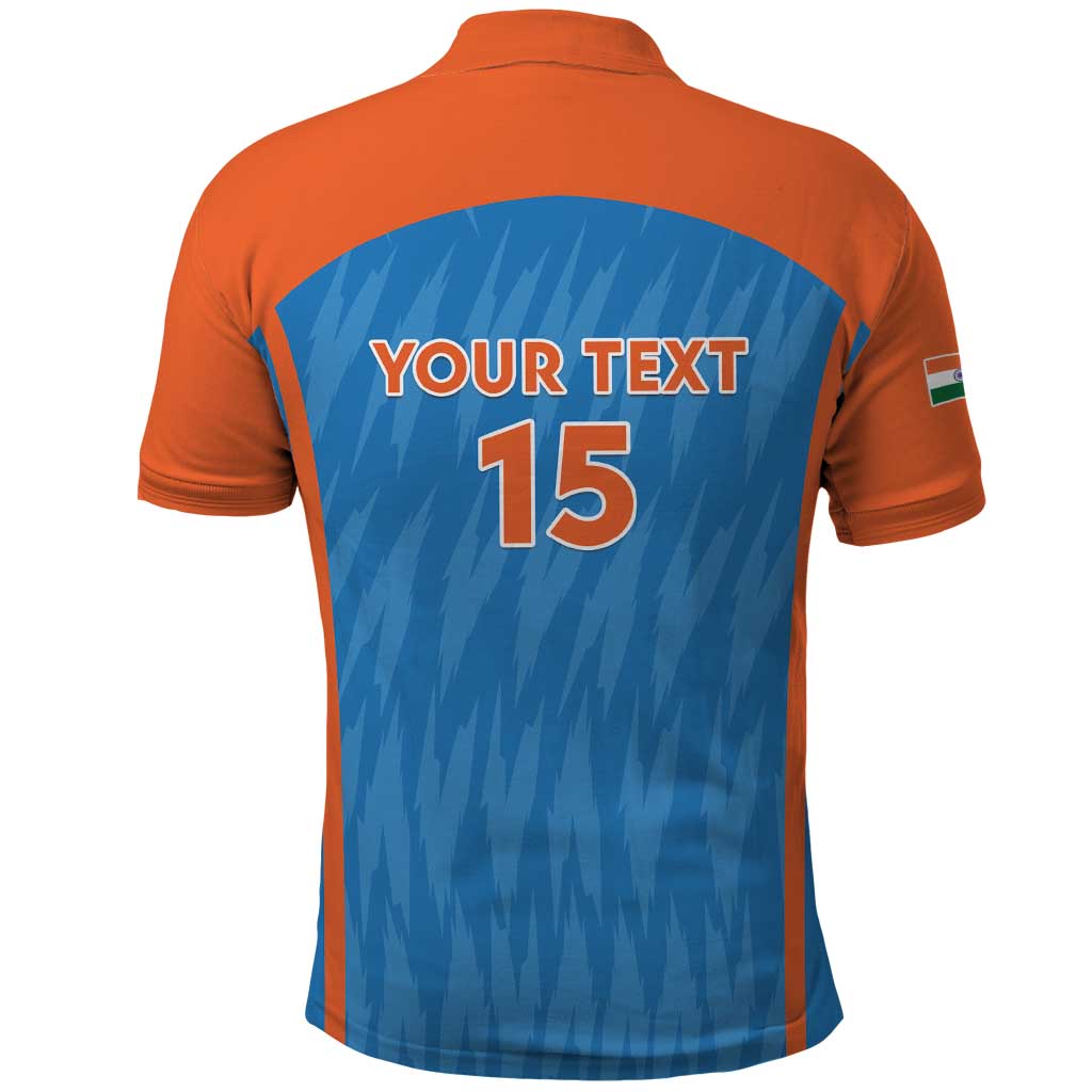 Custom India Cricket Polo Shirt Go Men in Blue LT15