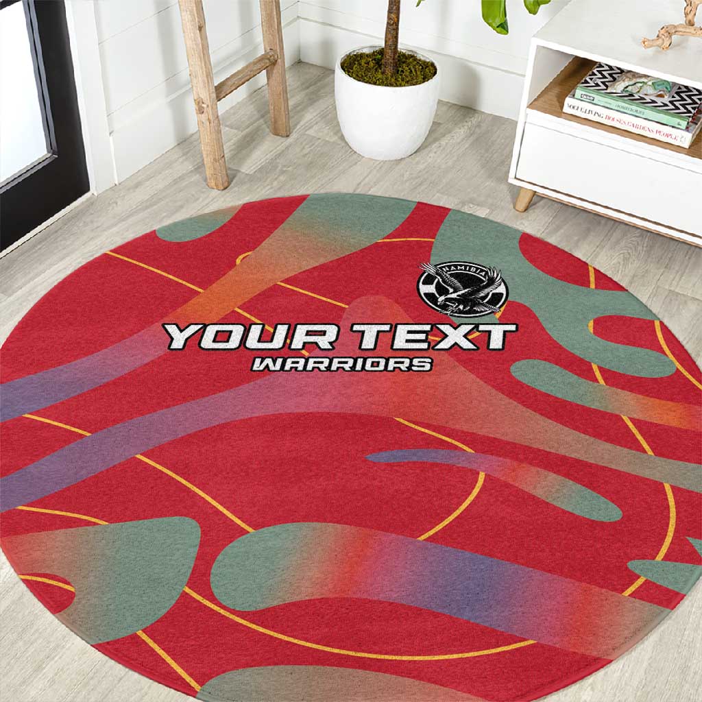 Afro Namibia Football Custom Round Carpet Go Namibia Warriors - Sporty Style LT15