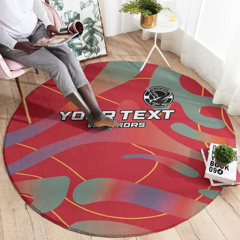Afro Namibia Football Custom Round Carpet Go Namibia Warriors - Sporty Style LT15