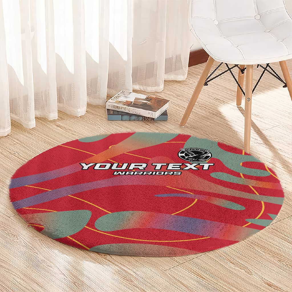 Afro Namibia Football Custom Round Carpet Go Namibia Warriors - Sporty Style LT15