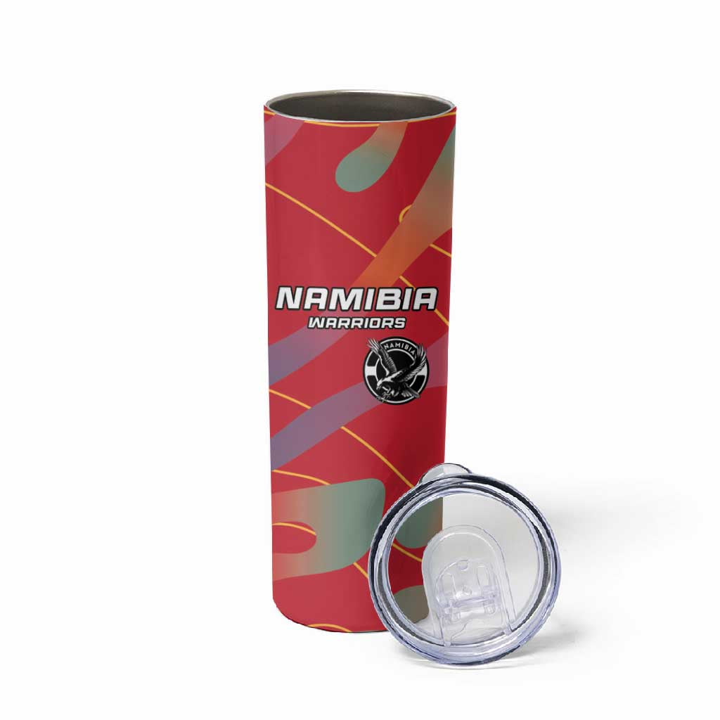 Afro Namibia Football Custom Skinny Tumbler Go Namibia Warriors - Sporty Style LT15