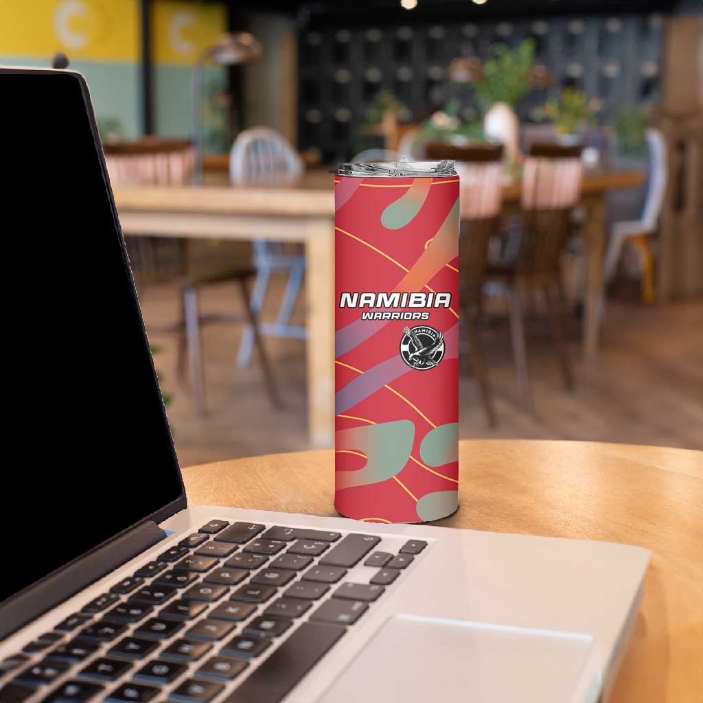 Afro Namibia Football Custom Skinny Tumbler Go Namibia Warriors - Sporty Style LT15