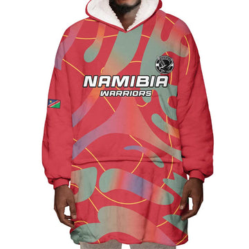 Afro Namibia Football Custom Wearable Blanket Hoodie Go Namibia Warriors - Sporty Style LT15