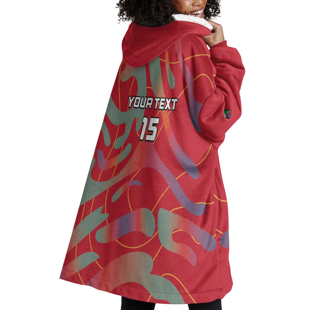 Afro Namibia Football Custom Wearable Blanket Hoodie Go Namibia Warriors - Sporty Style LT15
