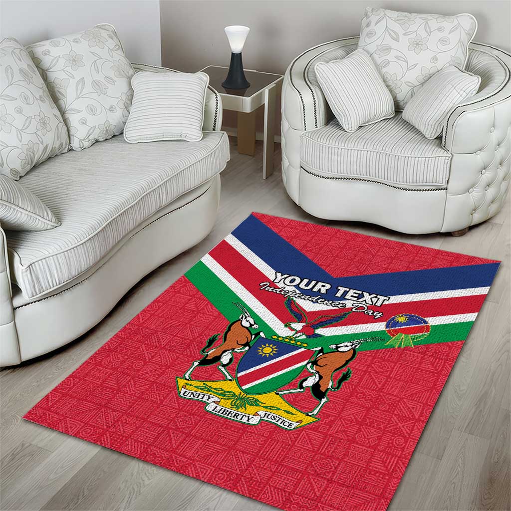 Personalised Namibia Area Rug Coat Of Arms With Flag Map - Happy Independence Day LT15