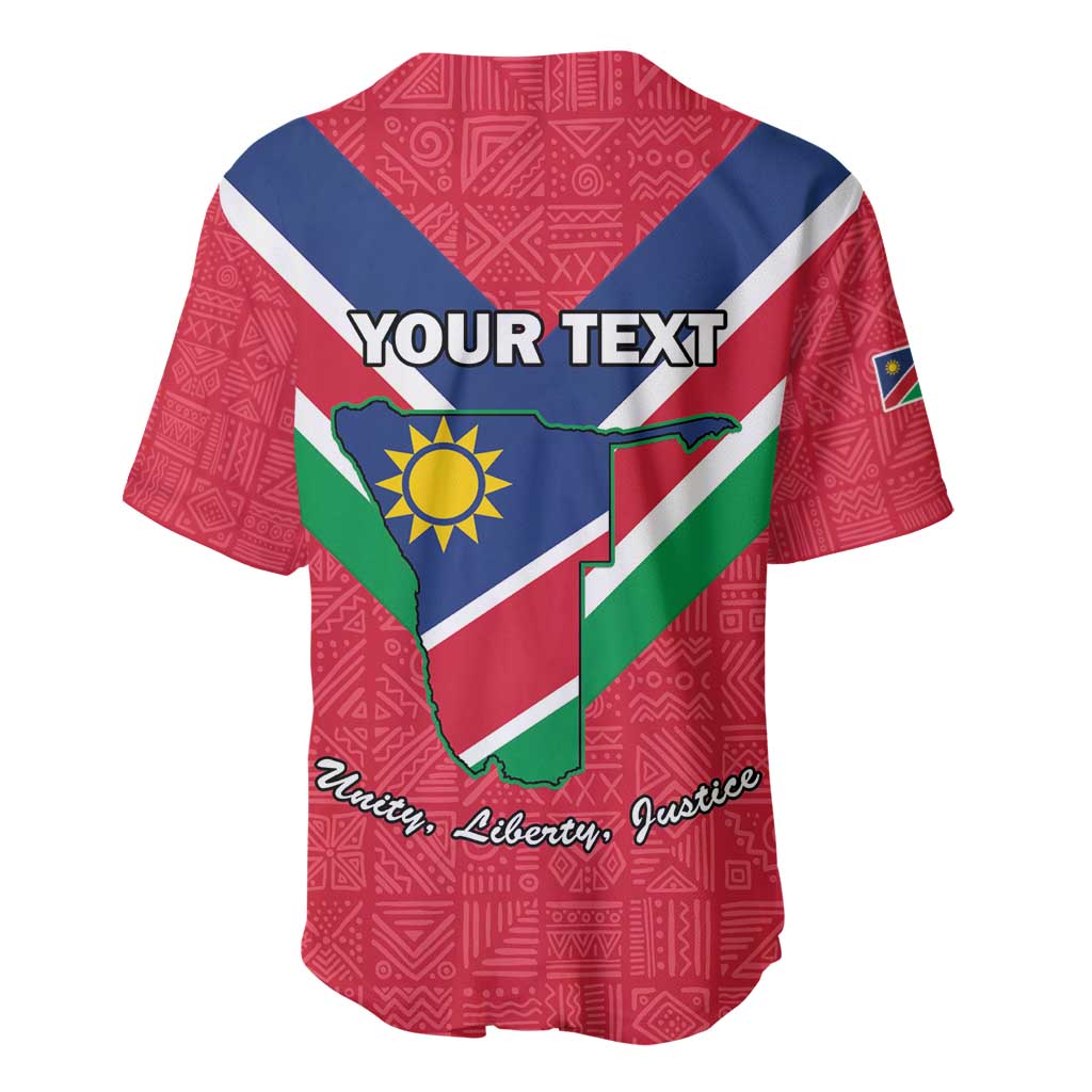Personalised Namibia Baseball Jersey Coat Of Arms With Flag Map - Happy Independence Day LT15