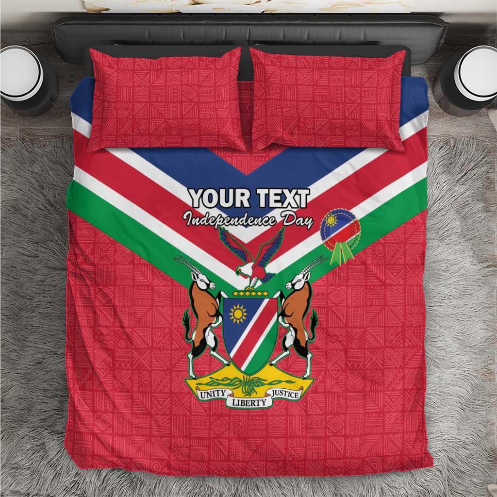 Personalised Namibia Bedding Set Coat Of Arms With Flag Map - Happy Independence Day LT15