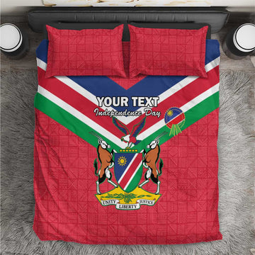 Personalised Namibia Bedding Set Coat Of Arms With Flag Map - Happy Independence Day LT15