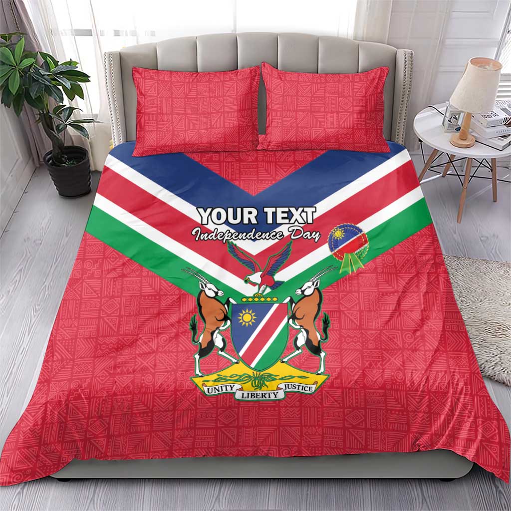 Personalised Namibia Bedding Set Coat Of Arms With Flag Map - Happy Independence Day LT15