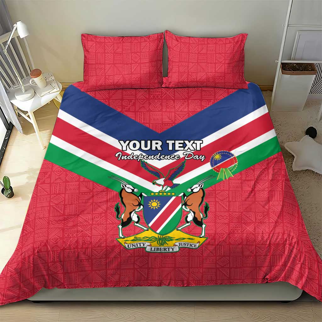 Personalised Namibia Bedding Set Coat Of Arms With Flag Map - Happy Independence Day LT15