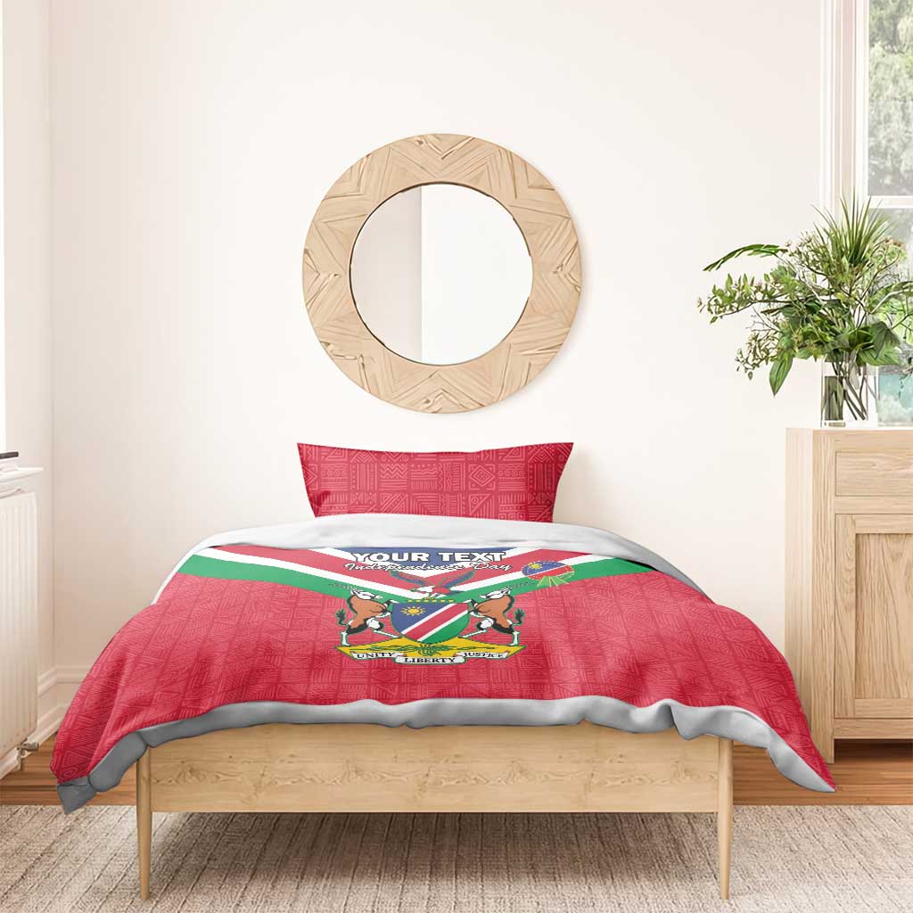 Personalised Namibia Bedding Set Coat Of Arms With Flag Map - Happy Independence Day LT15
