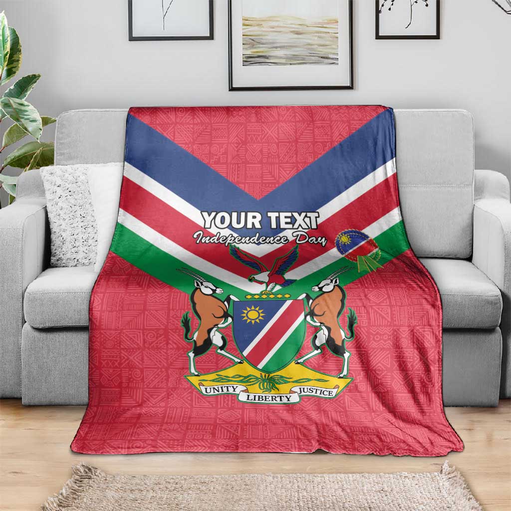 Personalised Namibia Blanket Coat Of Arms With Flag Map - Happy Independence Day LT15