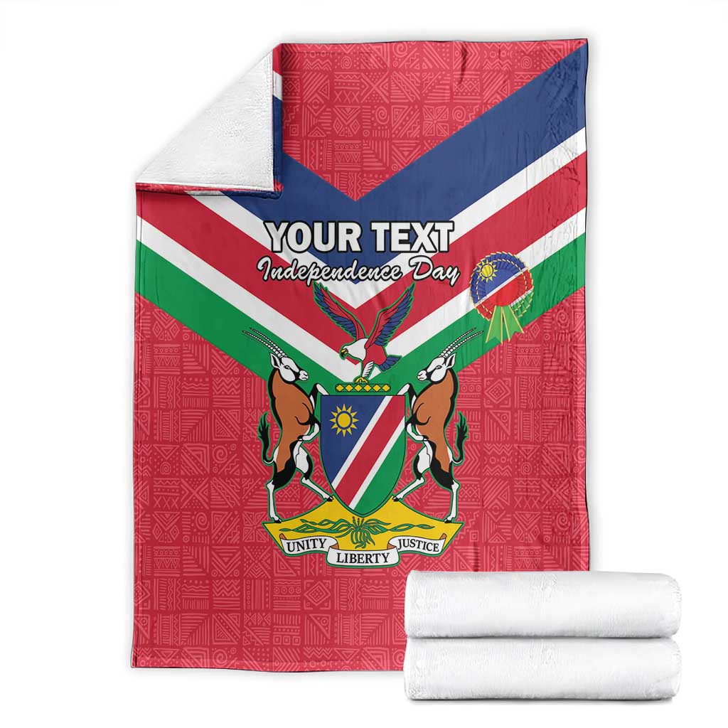 Personalised Namibia Blanket Coat Of Arms With Flag Map - Happy Independence Day LT15