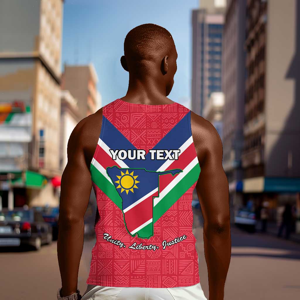 Personalised Namibia Men Tank Top Coat Of Arms With Flag Map - Happy Independence Day LT15