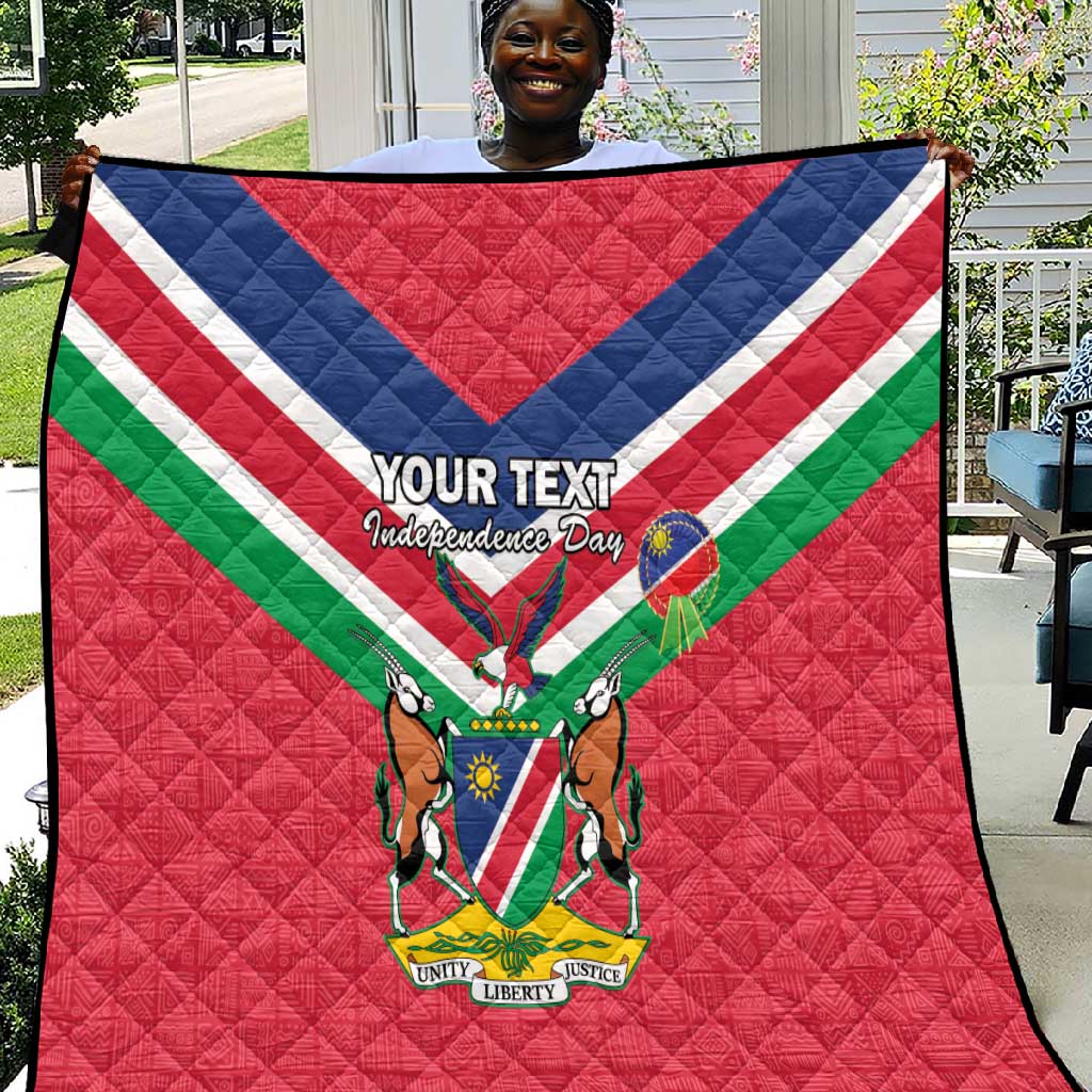 Personalised Namibia Quilt Coat Of Arms With Flag Map - Happy Independence Day LT15