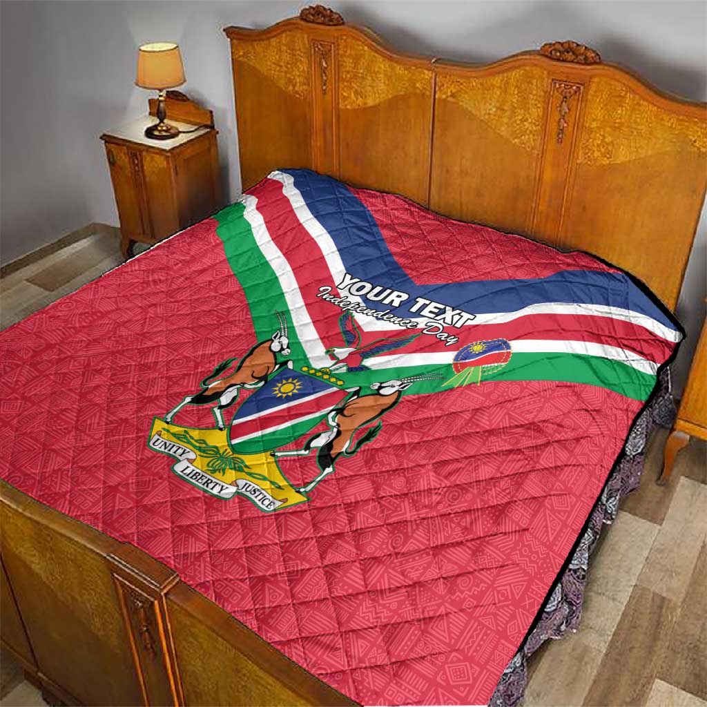 Personalised Namibia Quilt Coat Of Arms With Flag Map - Happy Independence Day LT15