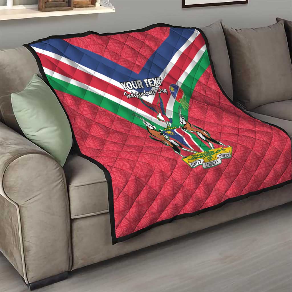 Personalised Namibia Quilt Coat Of Arms With Flag Map - Happy Independence Day LT15