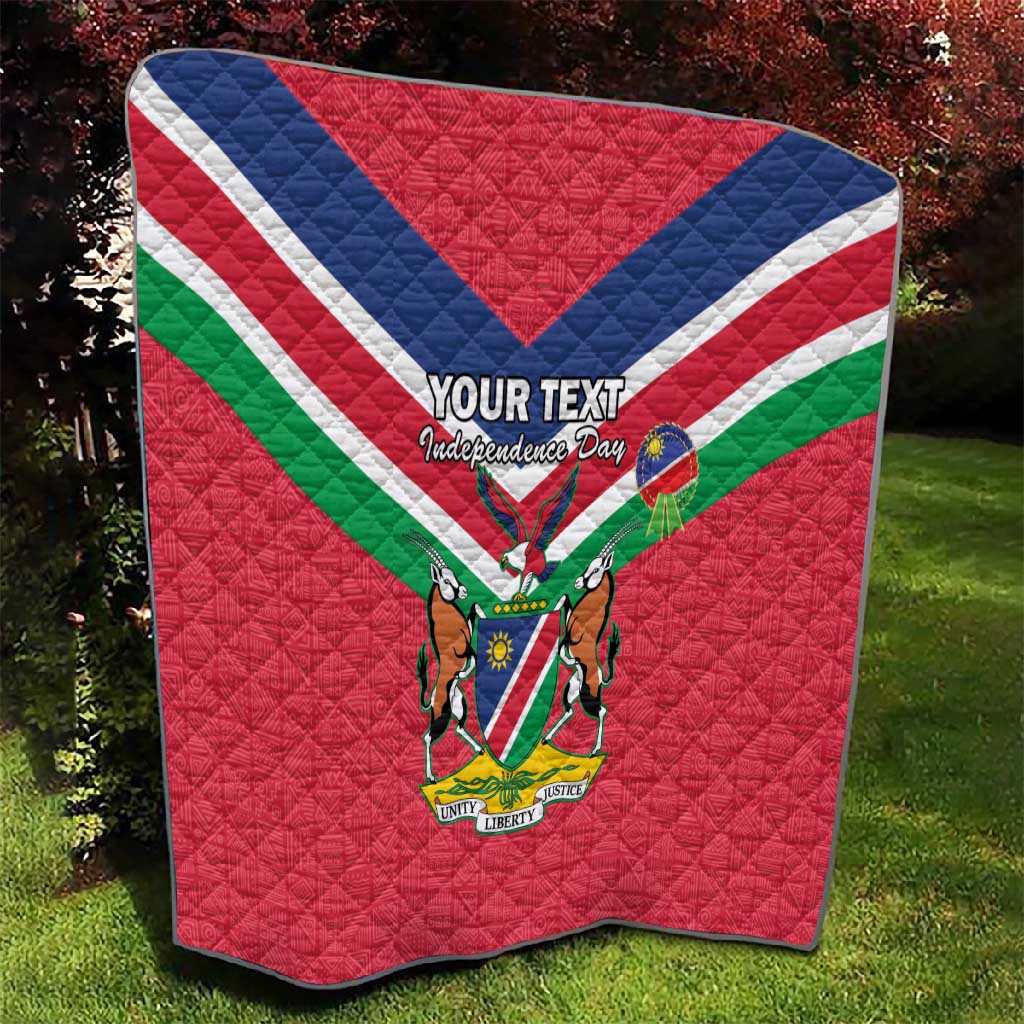 Personalised Namibia Quilt Coat Of Arms With Flag Map - Happy Independence Day LT15