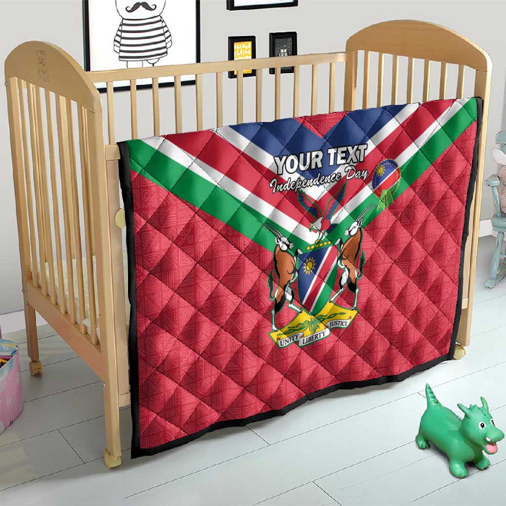 Personalised Namibia Quilt Coat Of Arms With Flag Map - Happy Independence Day LT15