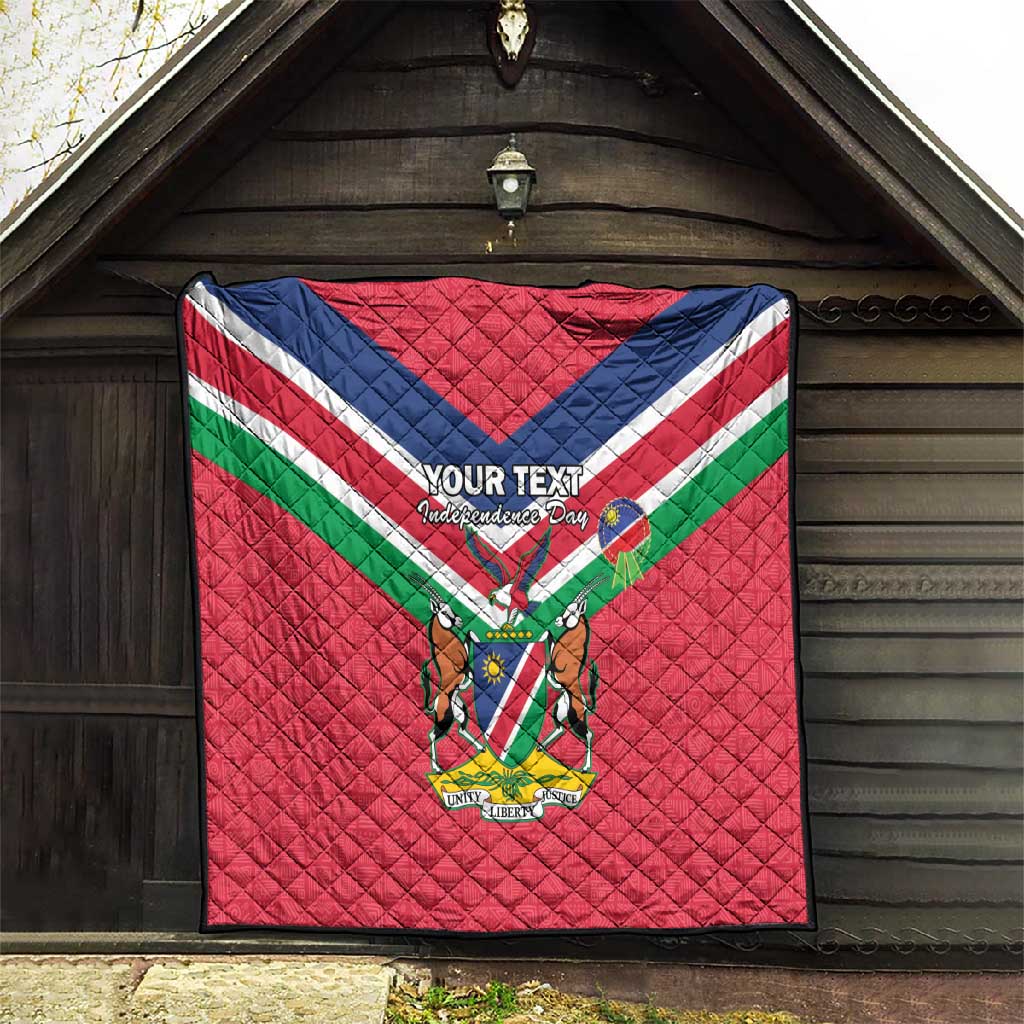 Personalised Namibia Quilt Coat Of Arms With Flag Map - Happy Independence Day LT15