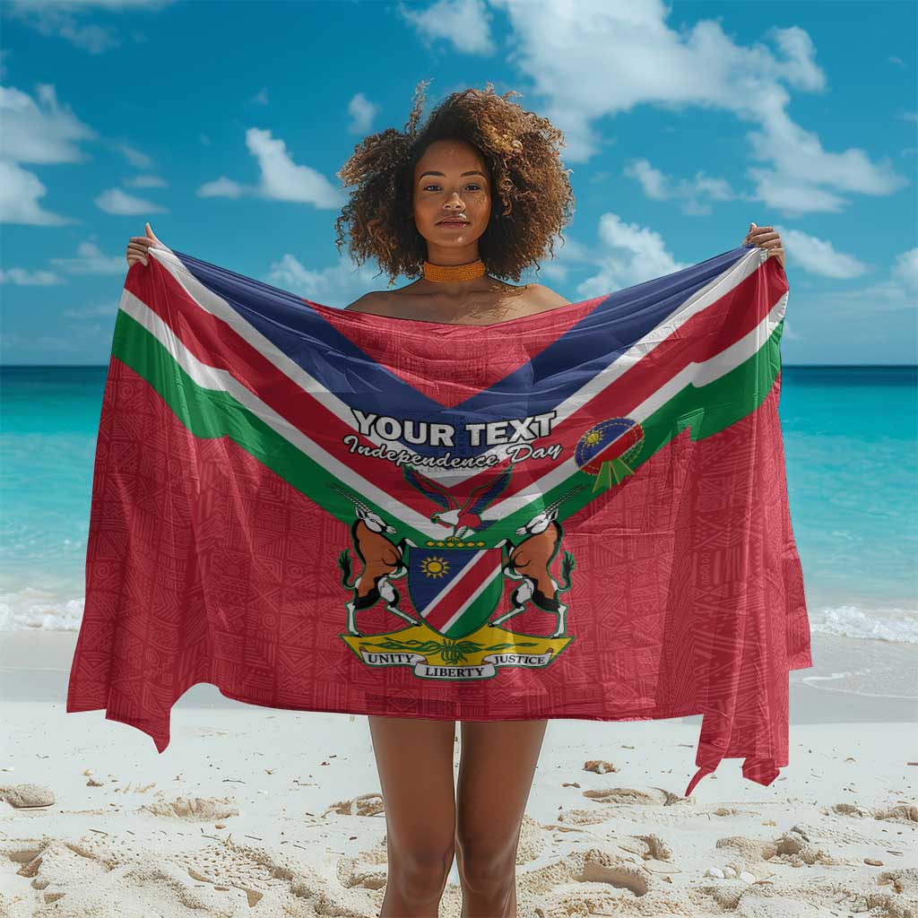 Personalised Namibia Sarong Coat Of Arms With Flag Map - Happy Independence Day LT15