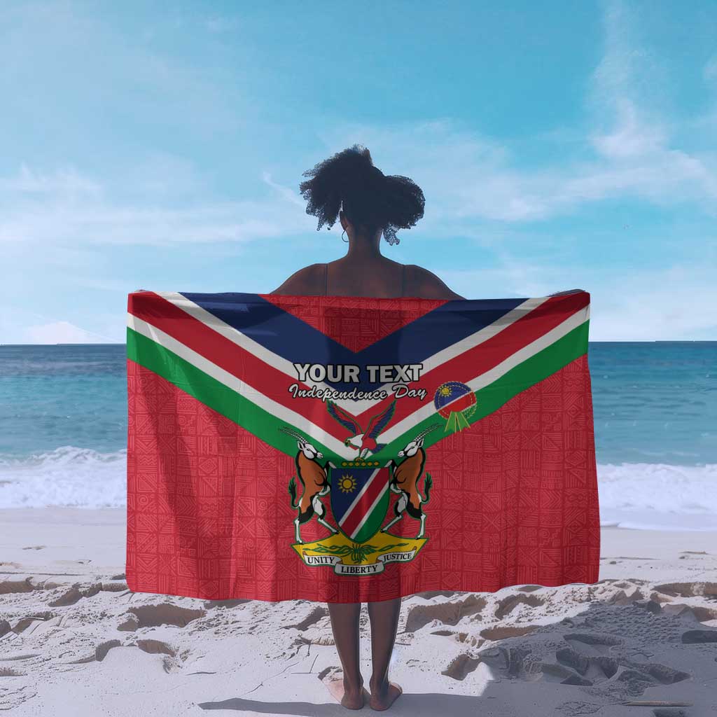 Personalised Namibia Sarong Coat Of Arms With Flag Map - Happy Independence Day LT15