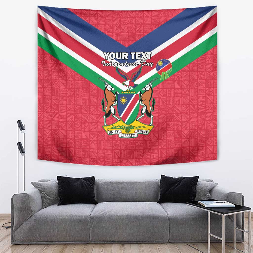 Personalised Namibia Tapestry Coat Of Arms With Flag Map - Happy Independence Day LT15