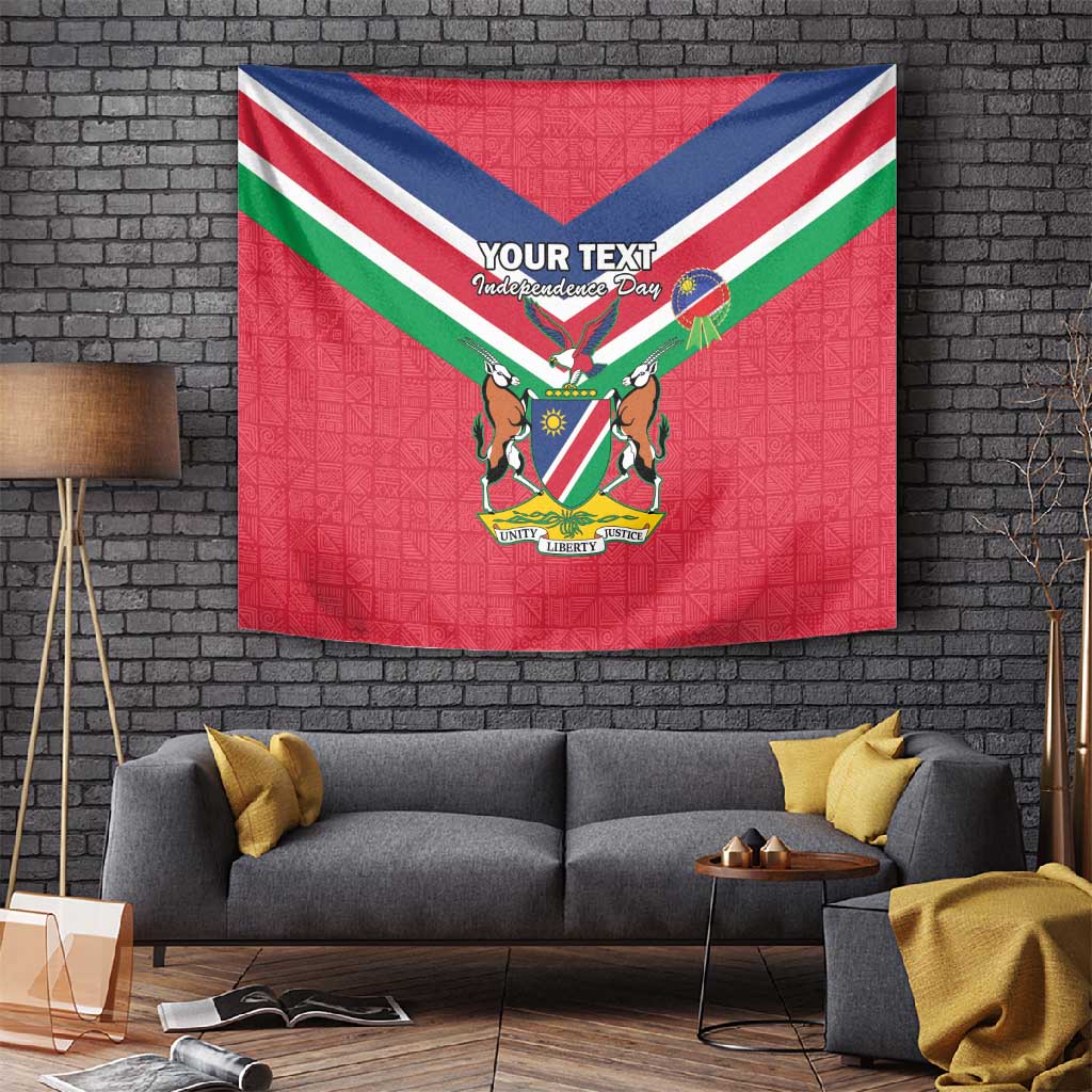 Personalised Namibia Tapestry Coat Of Arms With Flag Map - Happy Independence Day LT15