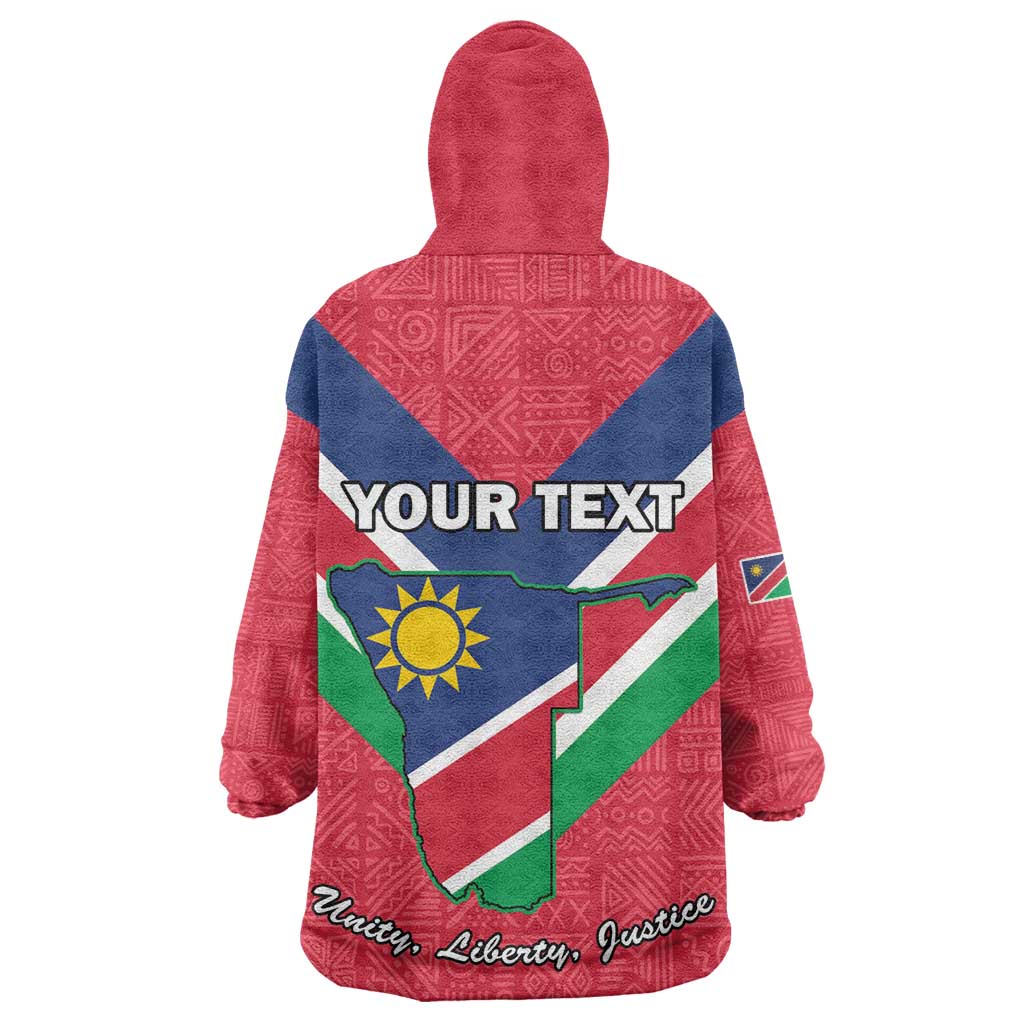 Personalised Namibia Wearable Blanket Hoodie Coat Of Arms With Flag Map - Happy Independence Day LT15