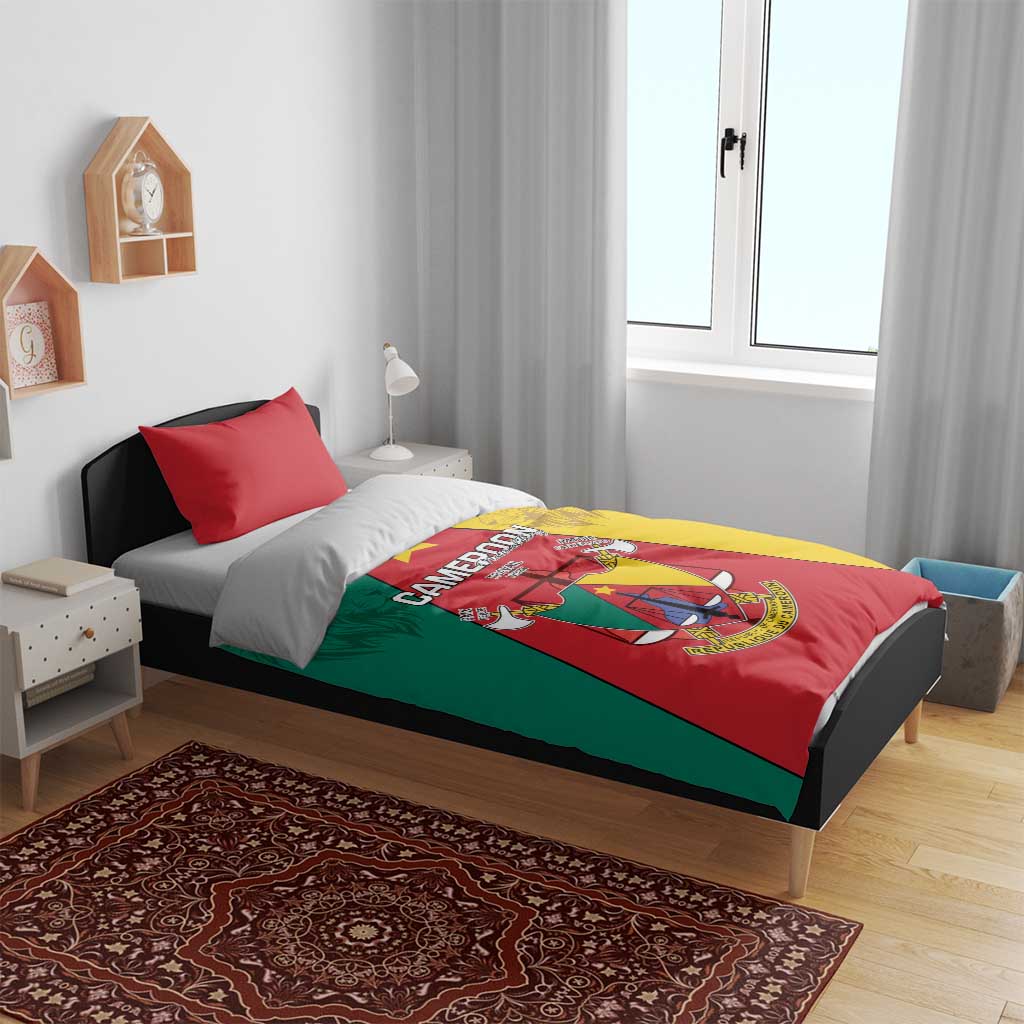Cameroon National Day Bedding Set Lion Mix Coat Of Arms Style LT15