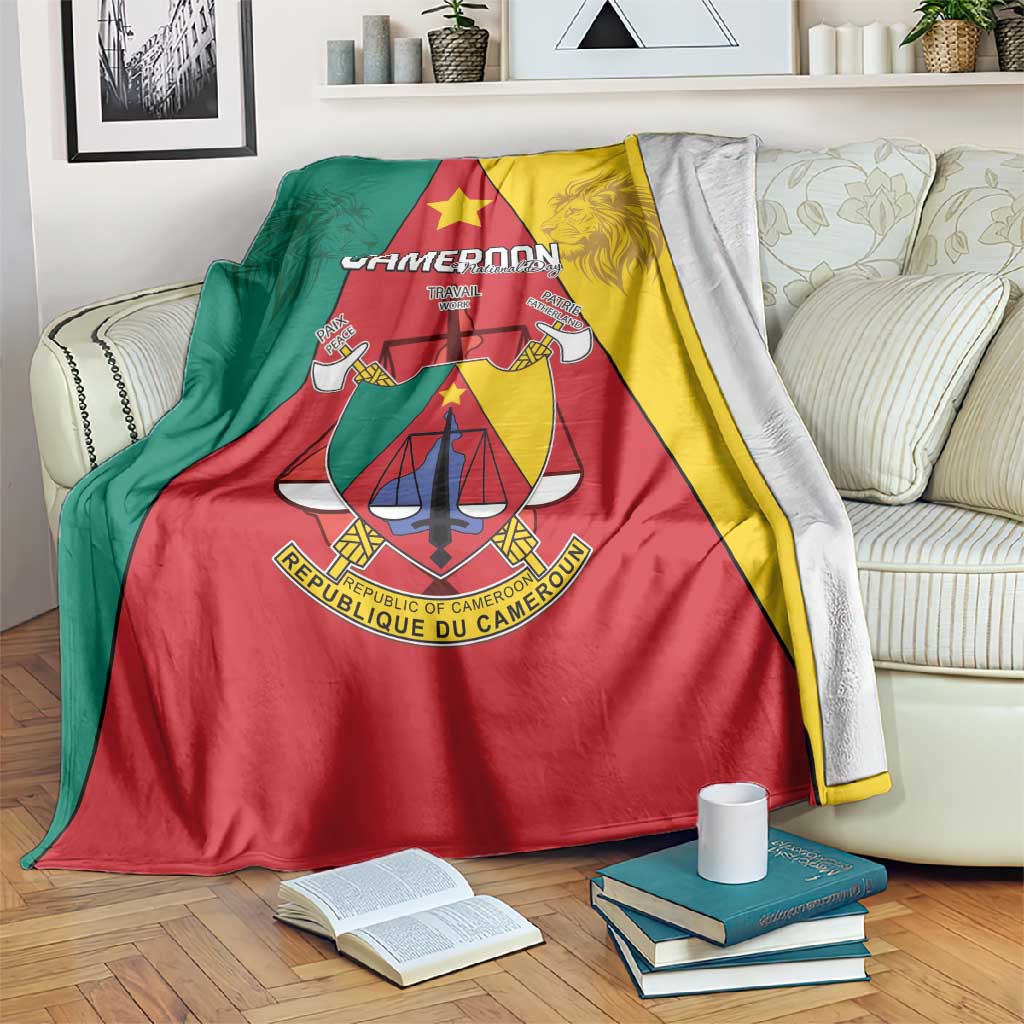 Cameroon National Day Blanket Lion Mix Coat Of Arms Style LT15