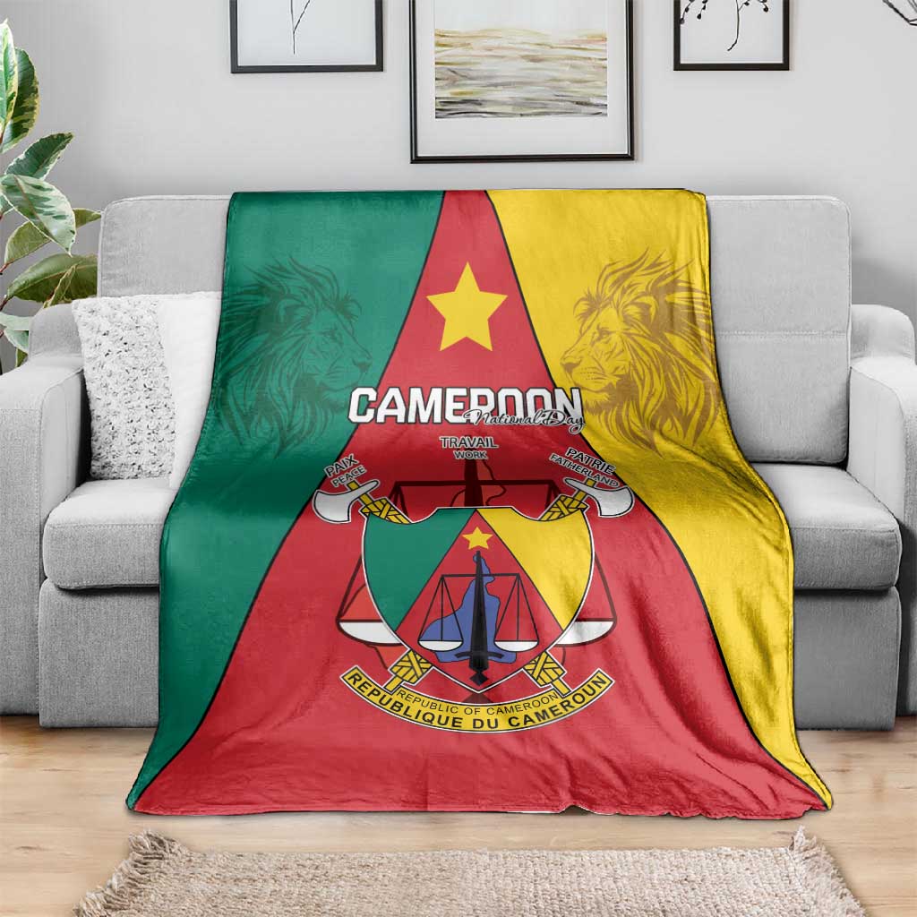 Cameroon National Day Blanket Lion Mix Coat Of Arms Style LT15