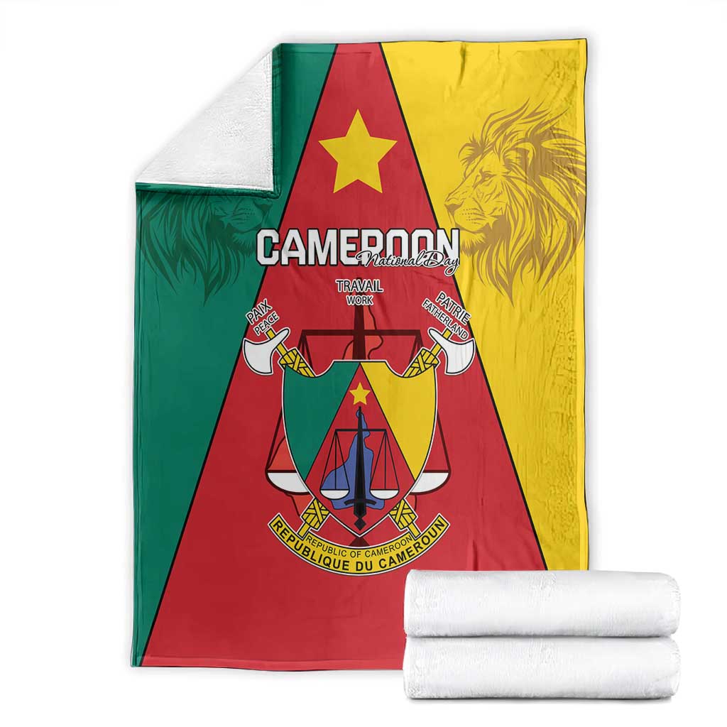 Cameroon National Day Blanket Lion Mix Coat Of Arms Style LT15