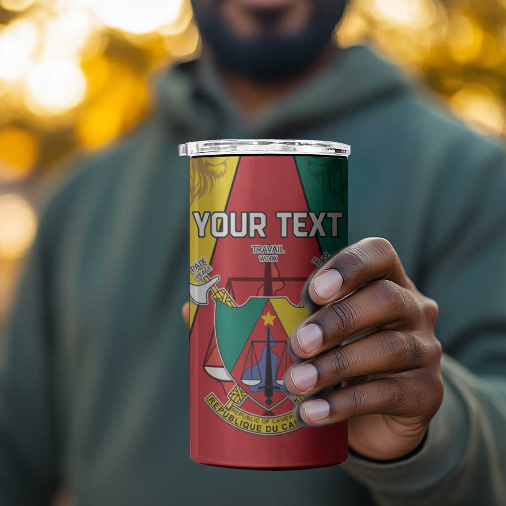 Personalised Cameroon National Day 4 in 1 Can Cooler Tumbler Lion Mix Coat Of Arms Style LT15