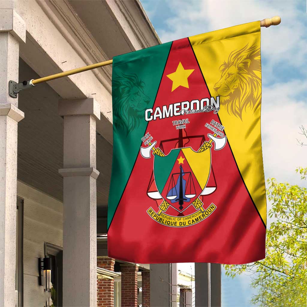Cameroon National Day Garden Flag Lion Mix Coat Of Arms Style LT15