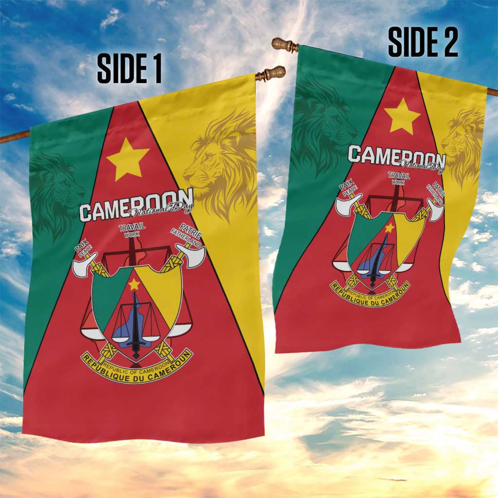 Cameroon National Day Garden Flag Lion Mix Coat Of Arms Style LT15