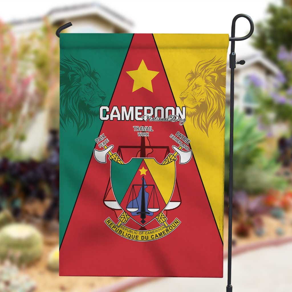 Cameroon National Day Garden Flag Lion Mix Coat Of Arms Style LT15
