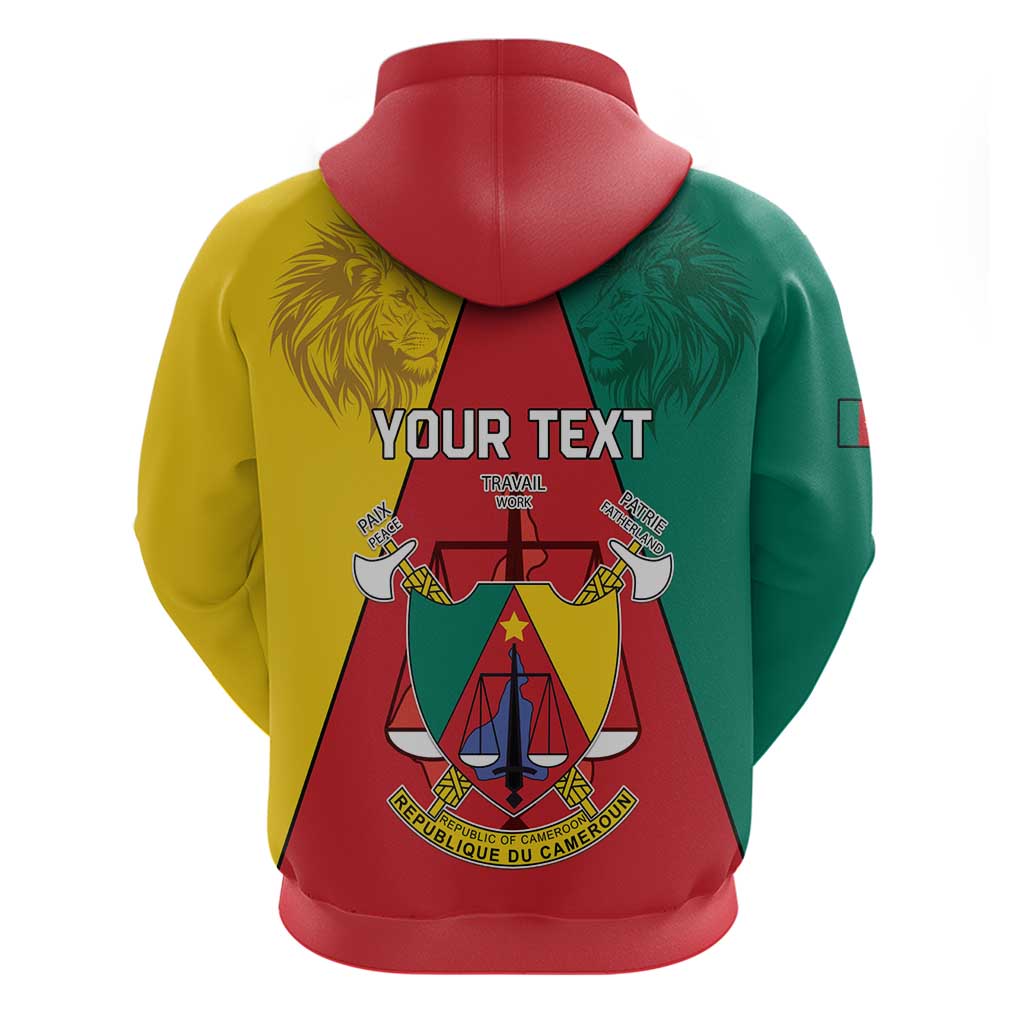 Personalised Cameroon National Day Hoodie Coat Of Arms With Lion LT15