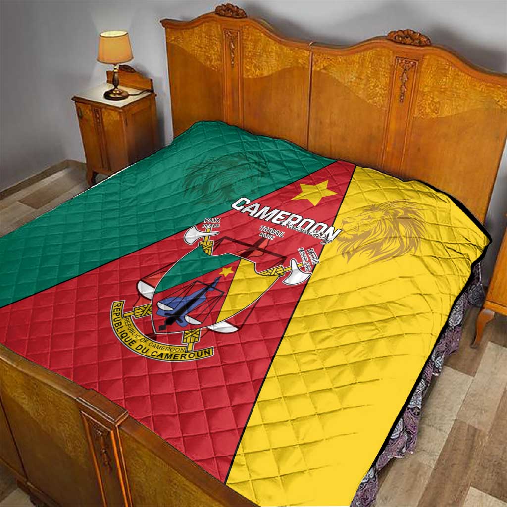 Cameroon National Day Quilt Lion Mix Coat Of Arms Style LT15