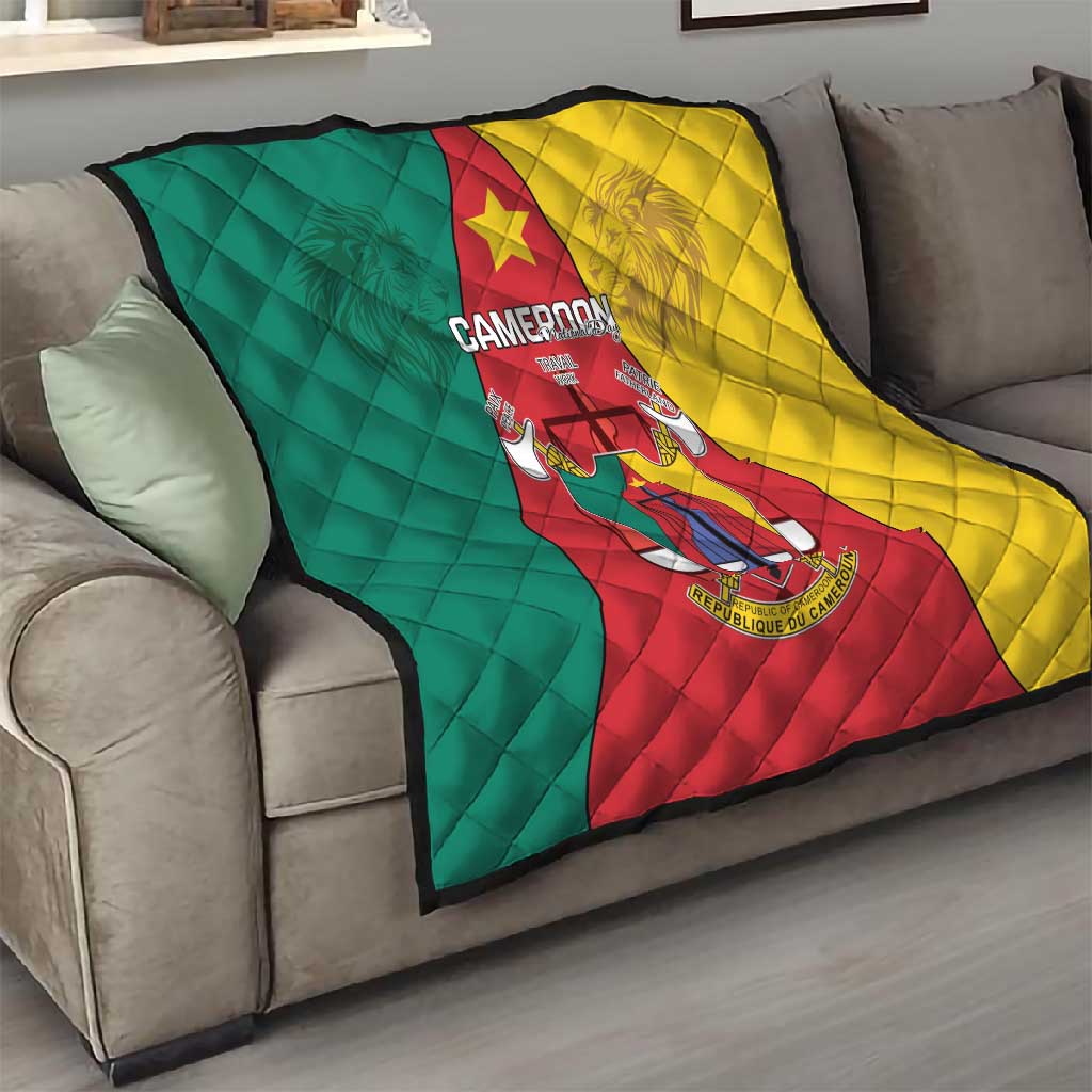 Cameroon National Day Quilt Lion Mix Coat Of Arms Style LT15
