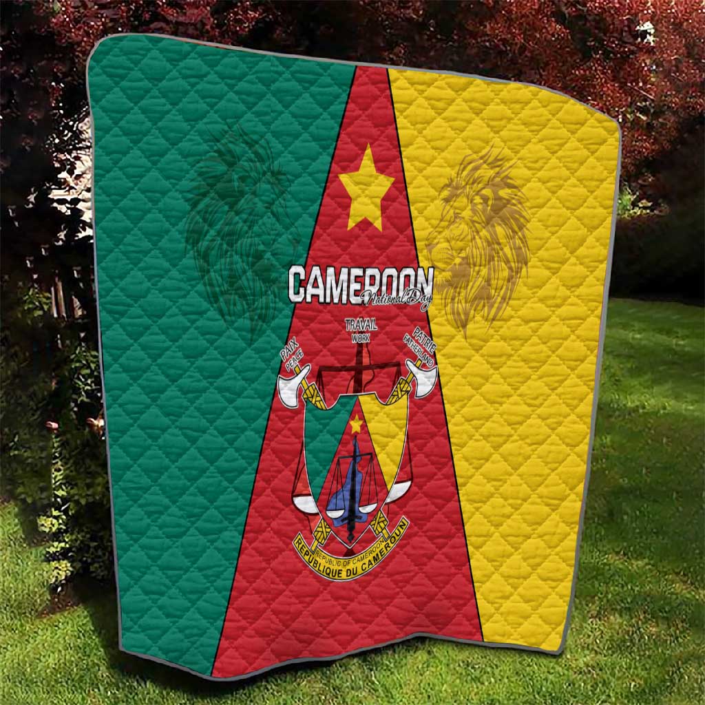 Cameroon National Day Quilt Lion Mix Coat Of Arms Style LT15