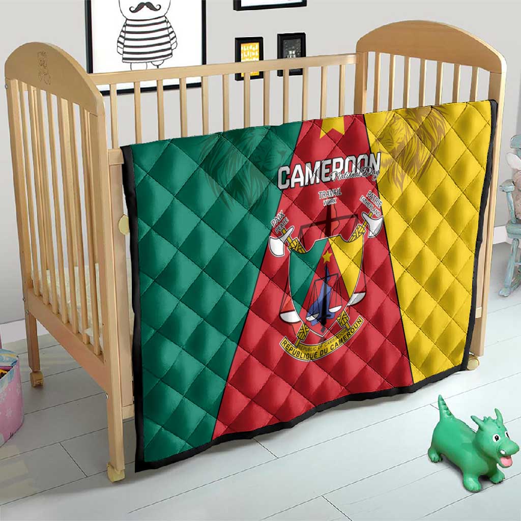 Cameroon National Day Quilt Lion Mix Coat Of Arms Style LT15