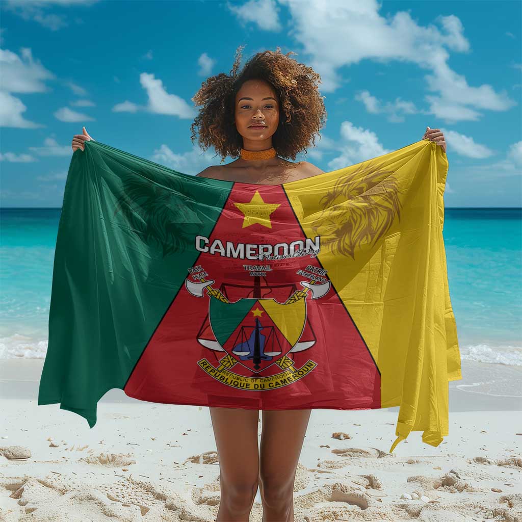 Cameroon National Day Sarong Lion Mix Coat Of Arms Style LT15