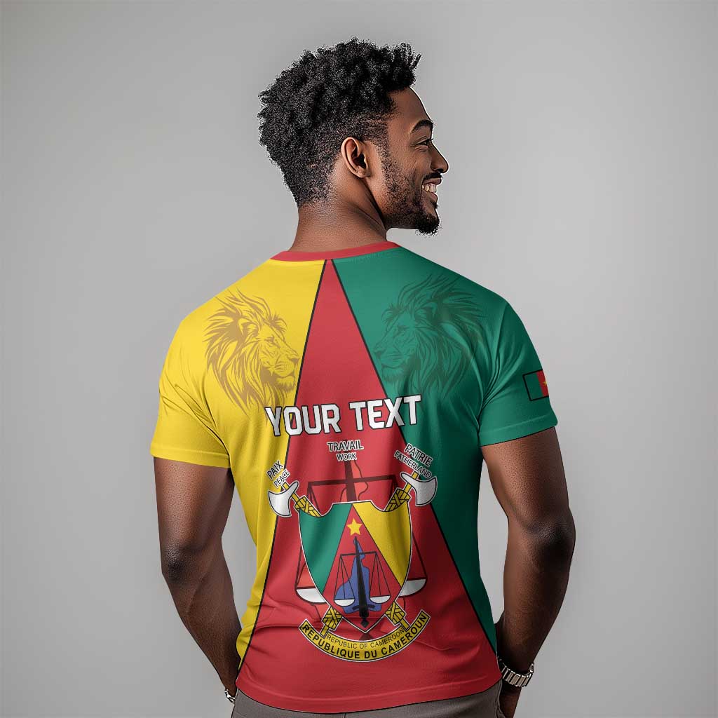 Personalised Cameroon National Day T shirt Lion Mix Coat Of Arms Style LT15