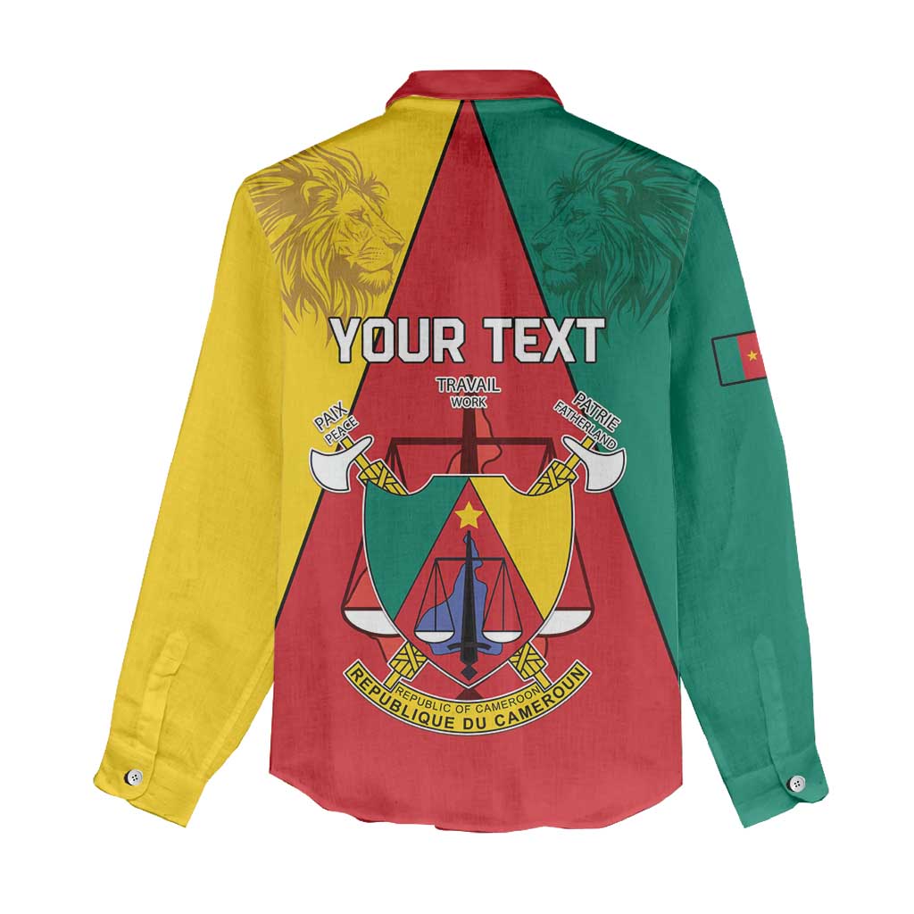 Personalised Cameroon National Day Women Casual Shirt Lion Mix Coat Of Arms Style LT15
