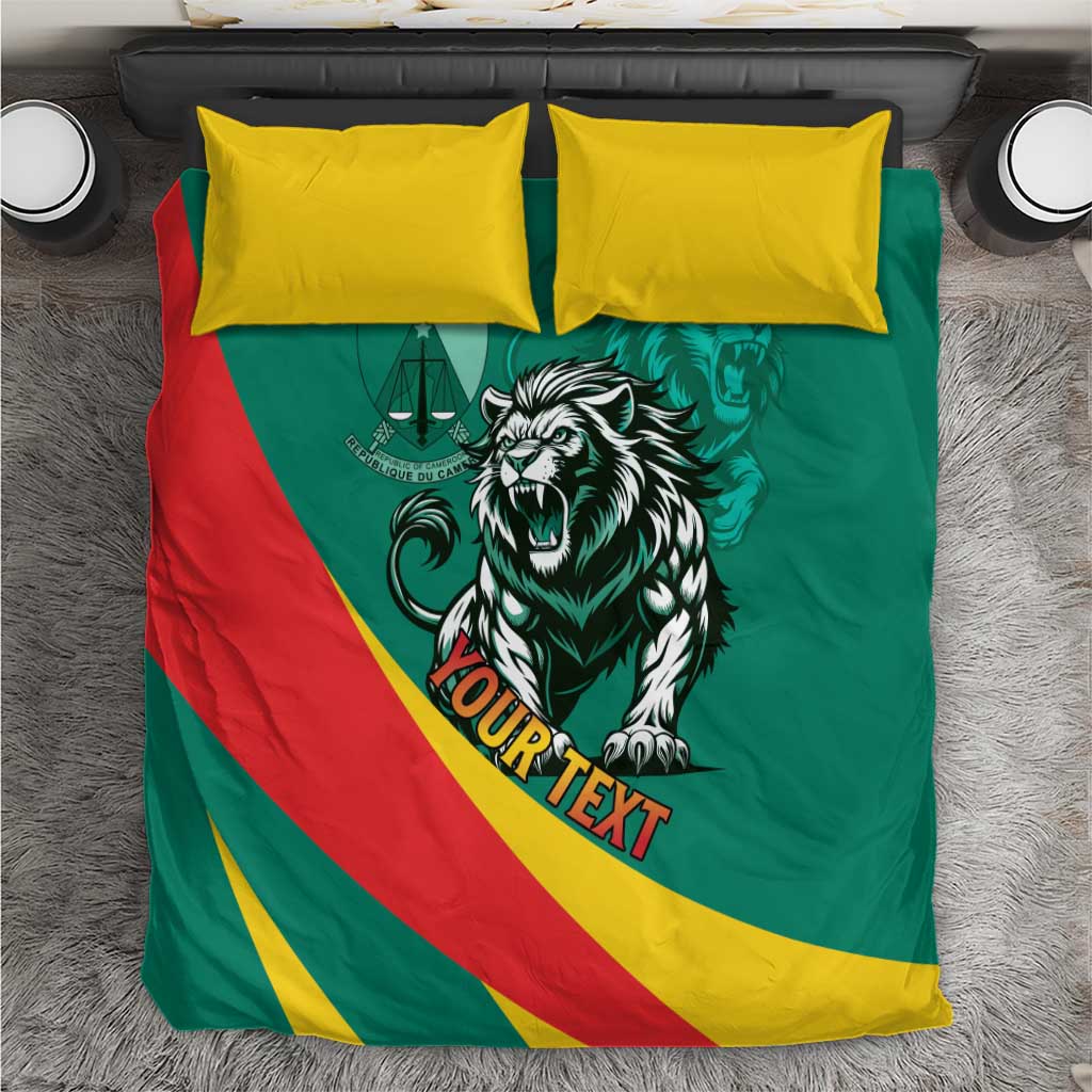 Personalised Happy Cameroon National Day Bedding Set Lion With Coat Of Arms - Curve Style LT15